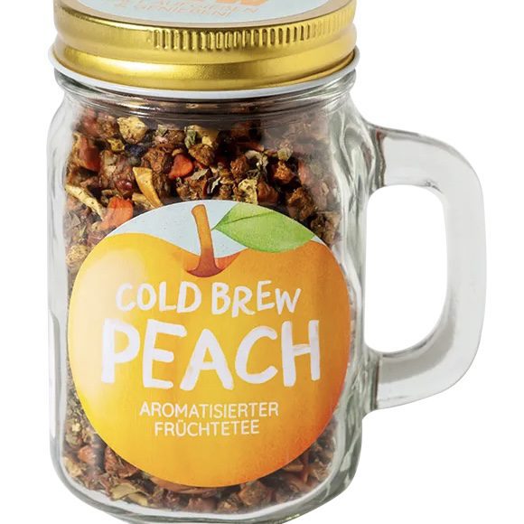 Cold Brew Peach mit Henkelglas